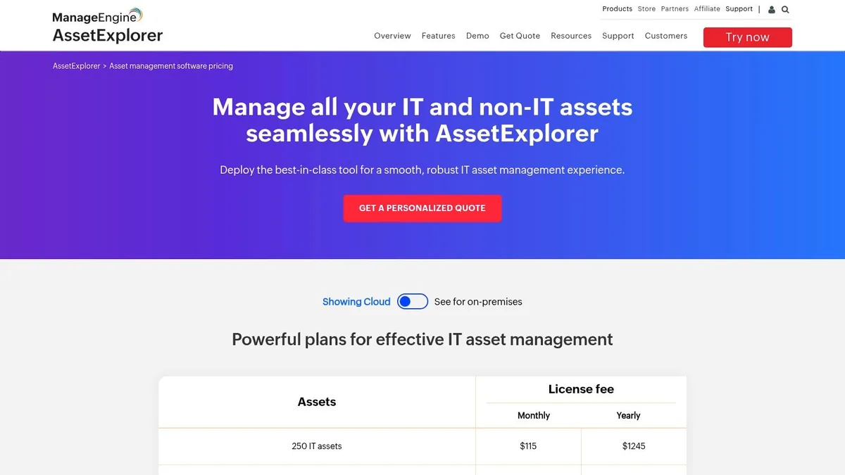 ManageEngine AssetExplorer