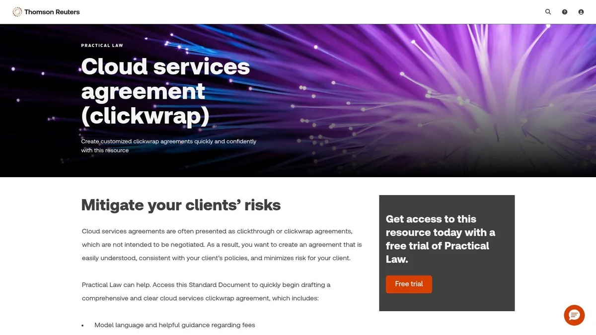 Thomson Reuters Practical Law – SaaS/Cloud Agreement Materials