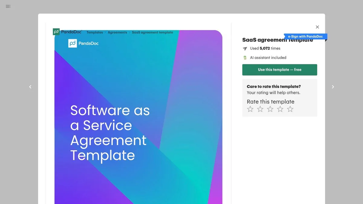 PandaDoc – SaaS Agreement Template