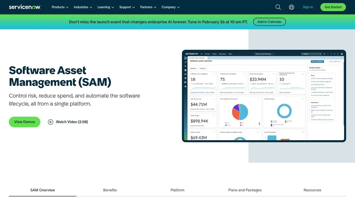 ServiceNow Software Asset Management (SAM)